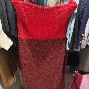 Red burgundy sequin St John Dress